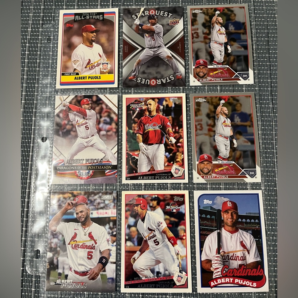 ⚾️ Albert Pujols MLB Baseball Sports Trading Card, Lot of 9 Cards